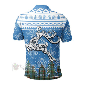 Cathcart Clan Christmas Polo Shirt Celtic Reindeer Style