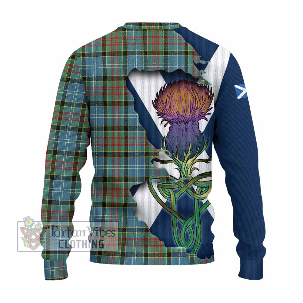 Cathcart Tartan Family Crest Knitted Sweater Scottish Thistle Celtic Inspired - Tartan Vibes Clothing