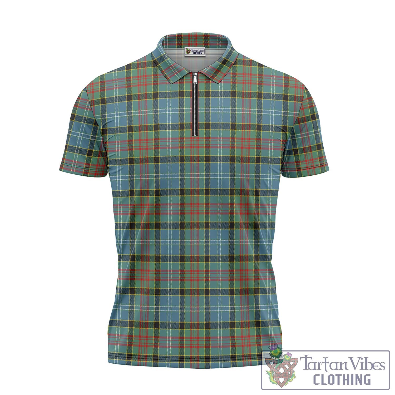 Tartan Vibes Clothing Cathcart Tartan Zipper Polo Shirt