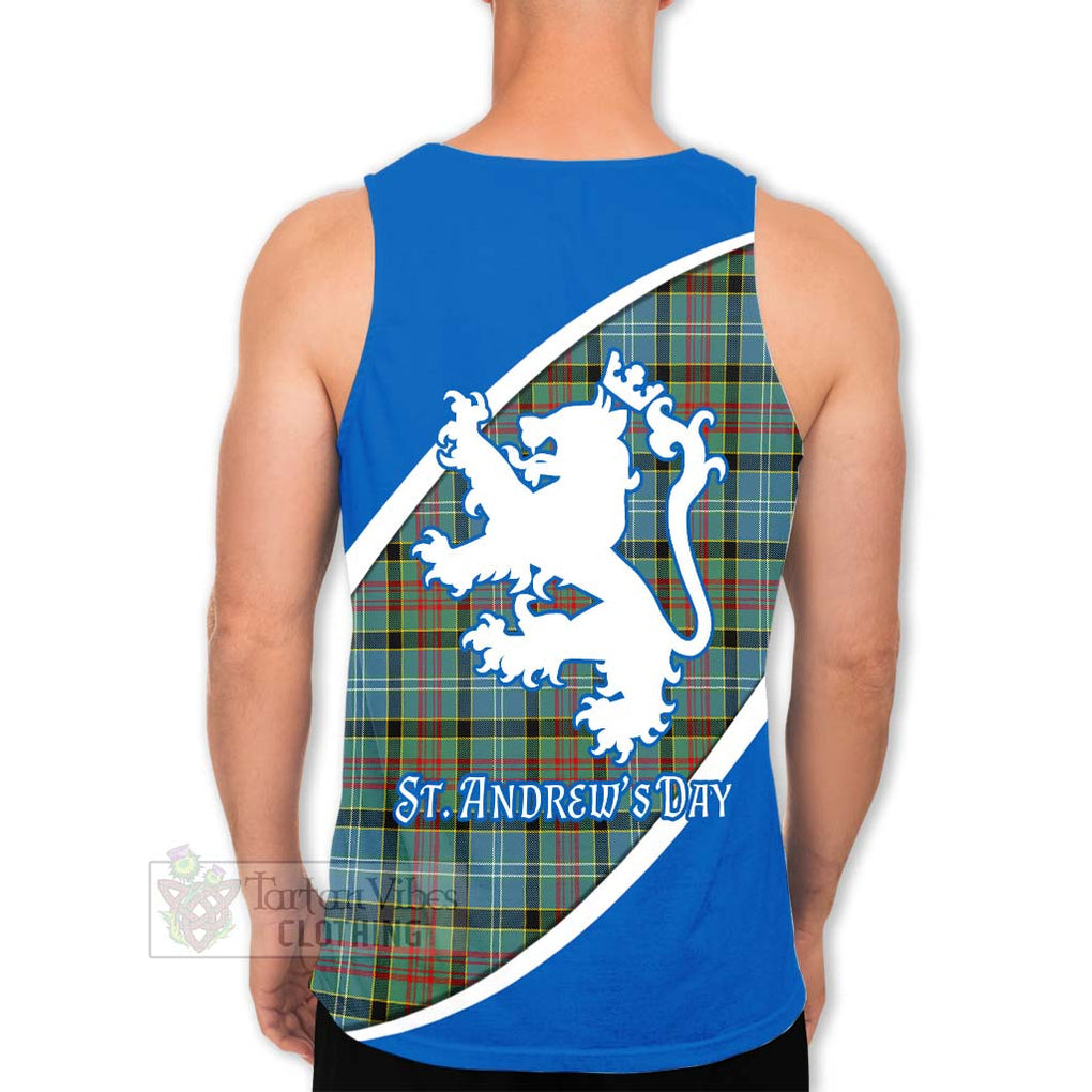 Tartan Vibes Clothing Cathcart Family Crest Tartan Men's Tank Top Celebrate Saint Andrew's Day in Style