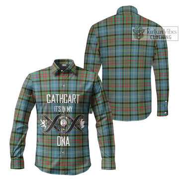 Cathcart Tartan Long Sleeve Button Shirt with Family Crest DNA In Me Style