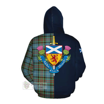 Cathcart Tartan Cotton Hoodie Alba with Scottish Lion Royal Arm Half Style