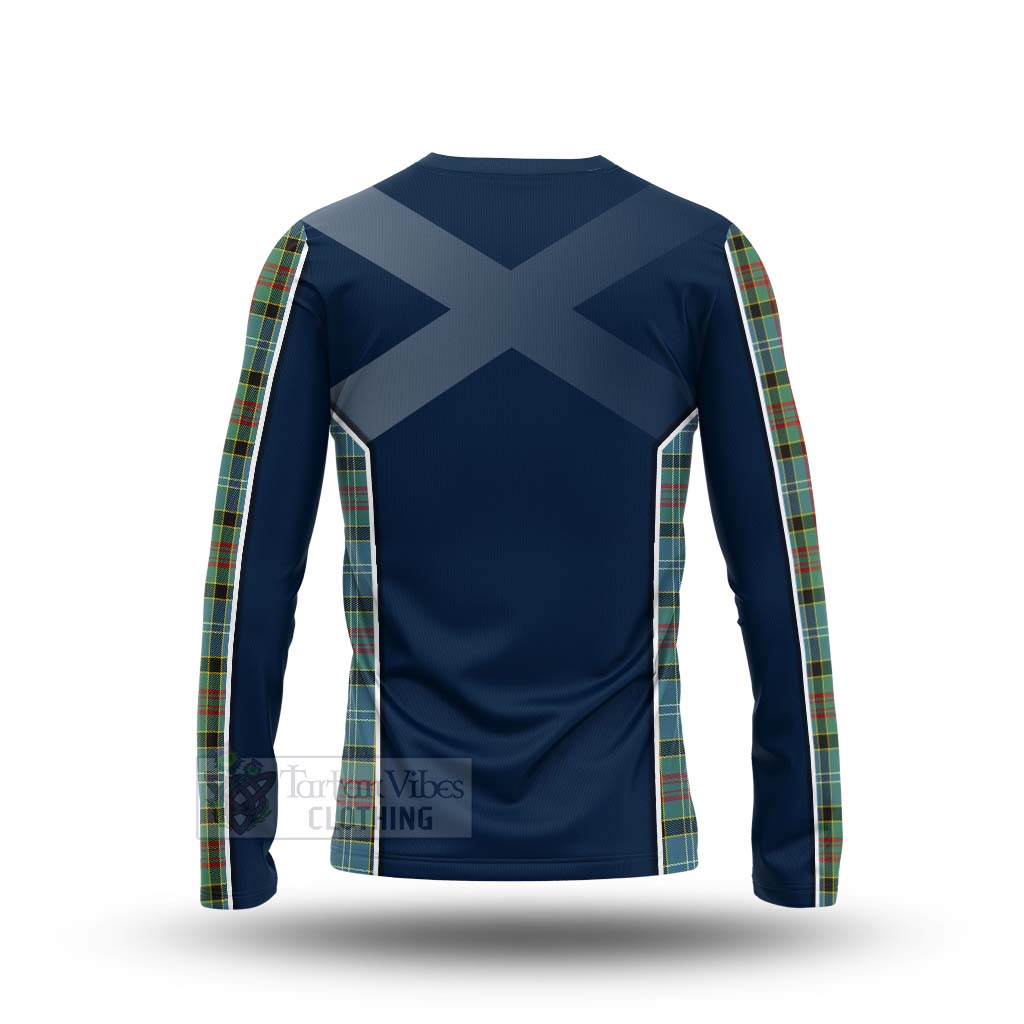 Tartan Vibes Clothing Cathcart Tartan Long Sleeve T-Shirt with Family Crest and Scottish Thistle Vibes Sport Style