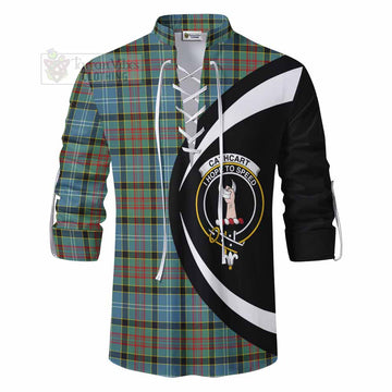 Cathcart Tartan Ghillie Kilt Shirt with Family Crest Circle Style