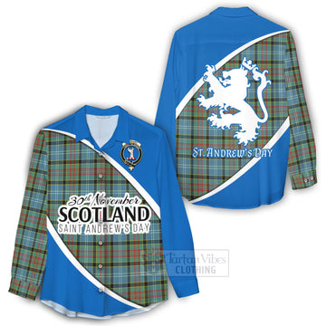 Cathcart Family Crest Tartan Women's Casual Shirt Celebrate Saint Andrew's Day in Style