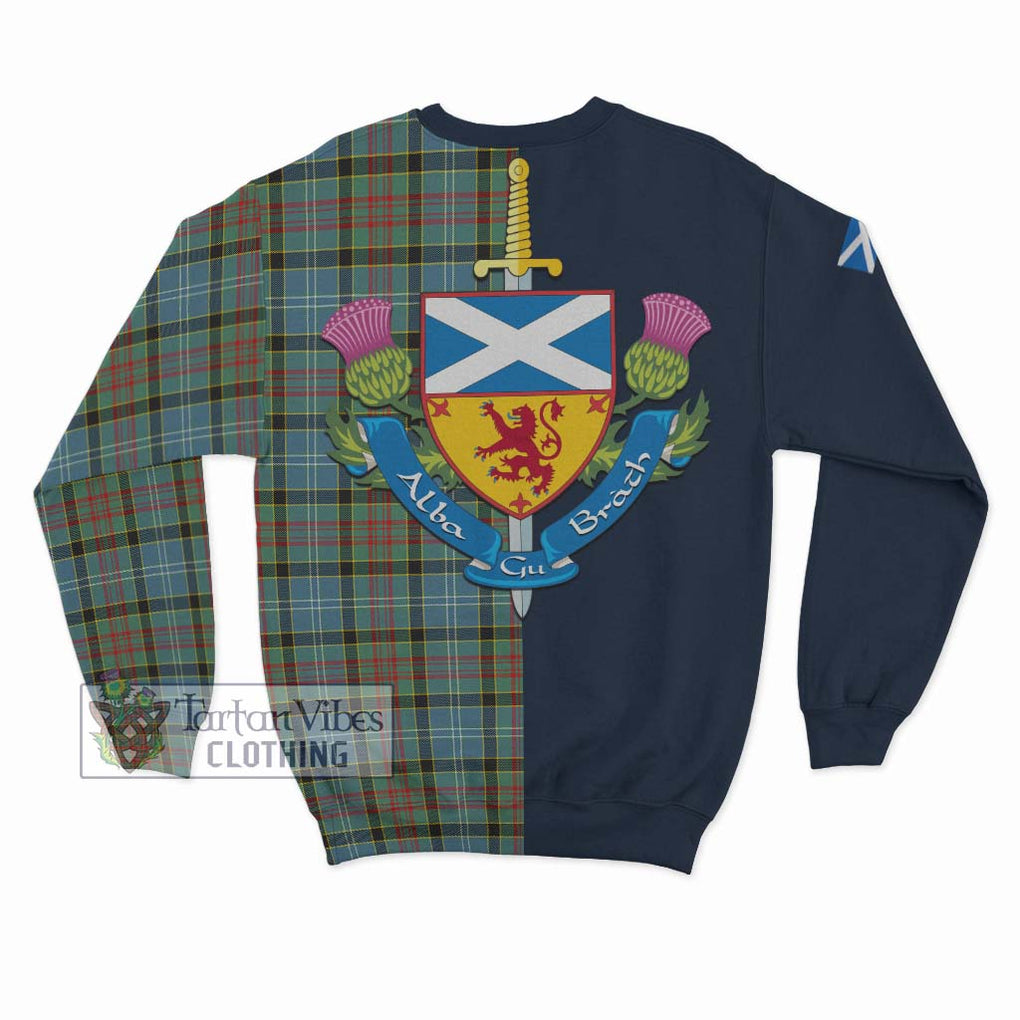 Tartan Vibes Clothing Cathcart Tartan Sweatshirt with Scottish Lion Royal Arm Half Style