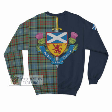 Cathcart Tartan Sweatshirt Alba with Scottish Lion Royal Arm Half Style