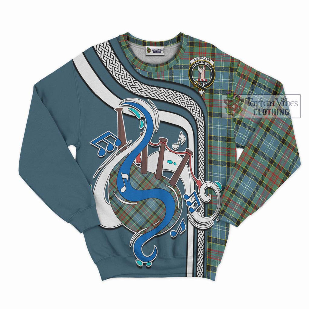 Cathcart Tartan Sweatshirt with Epic Bagpipe Style - Tartanvibesclothing Shop