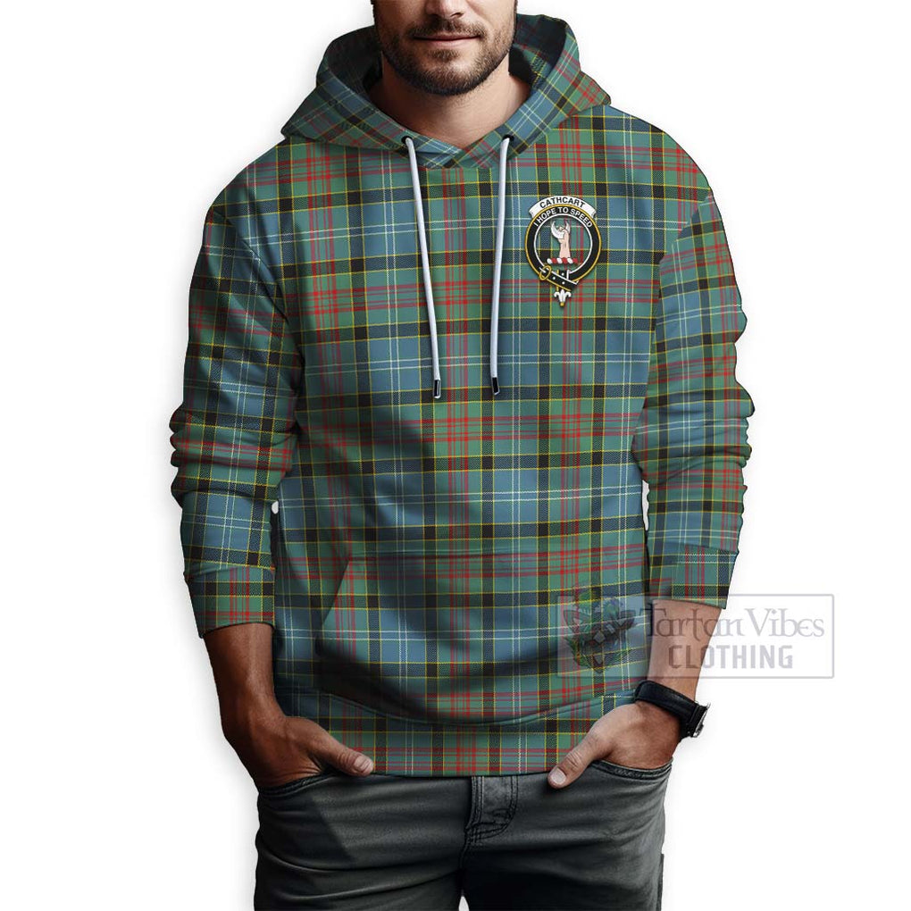 Tartan Vibes Clothing Cathcart Tartan Hoodie with Family Crest Celtic Skull Style