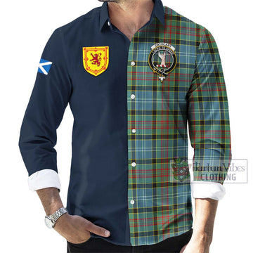 Cathcart Tartan Long Sleeve Button Shirt Alba with Scottish Lion Royal Arm Half Style