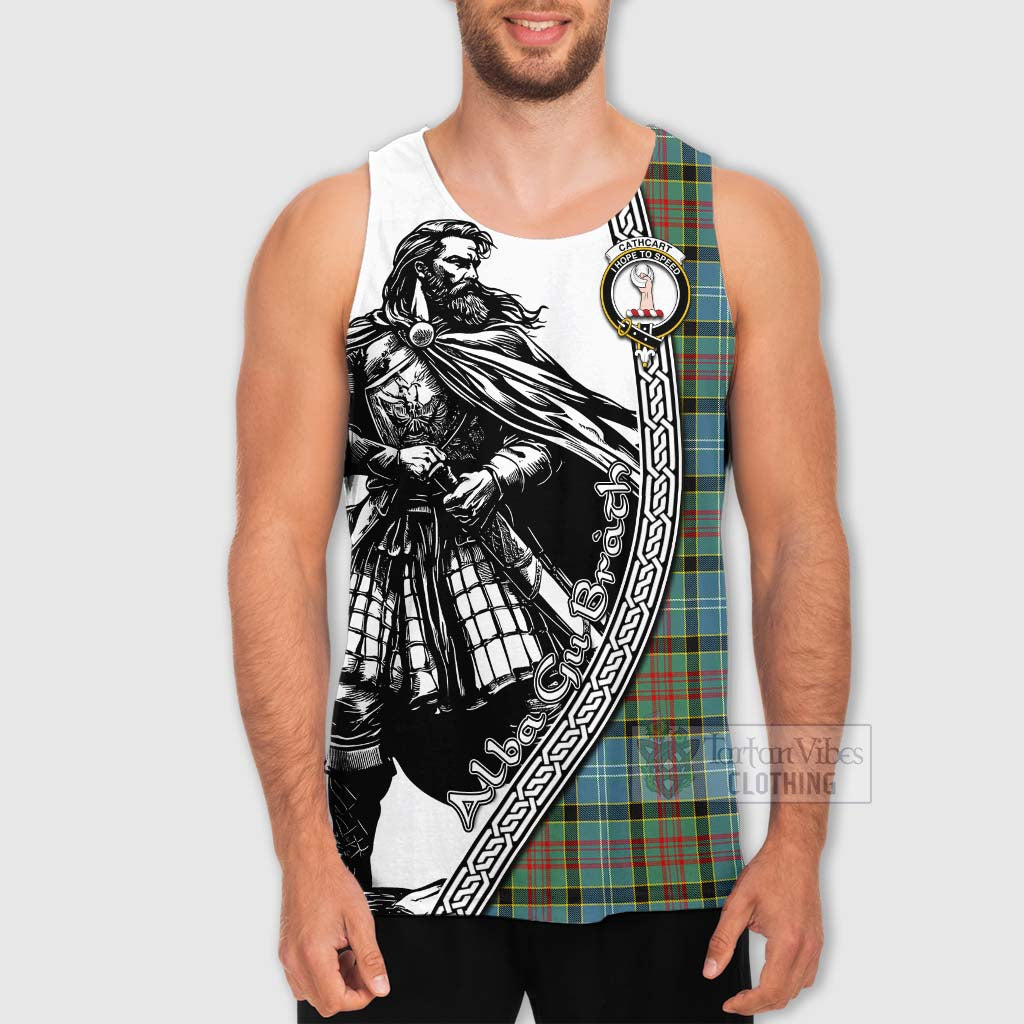 Tartan Vibes Clothing Cathcart Tartan Clan Crest Men's Tank Top with Highlander Warrior Celtic Style