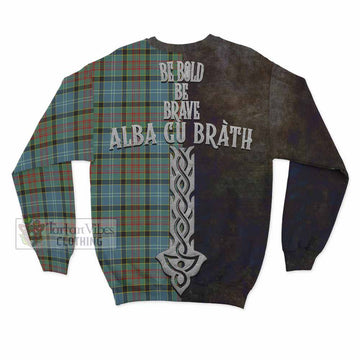 Cathcart Tartan Family Crest Sweatshirt Alba Gu Brath Be Brave Lion Ancient Style - Tartan Vibes Clothing
