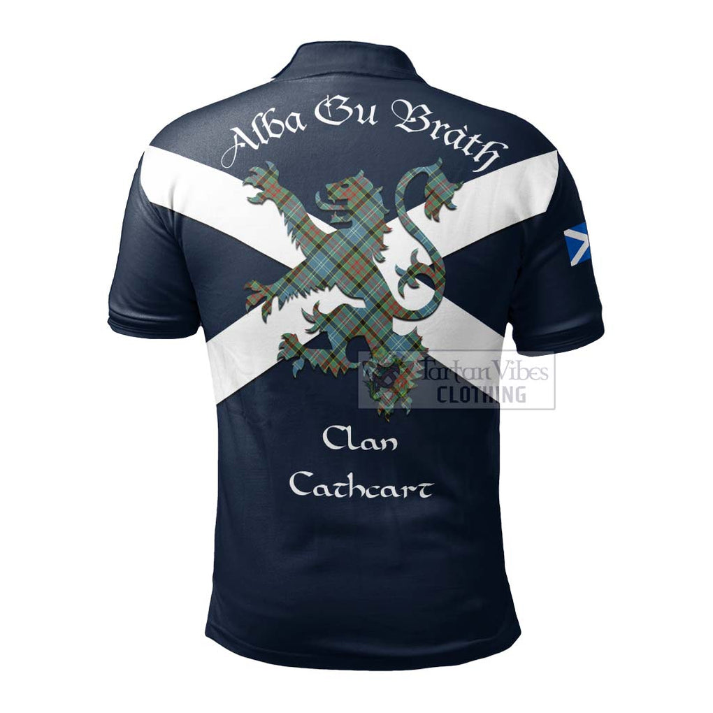 Tartan Vibes Clothing Cathcart Tartan Lion Rampant Polo Shirt – Proudly Display Your Heritage with Alba Gu Brath and Clan Name