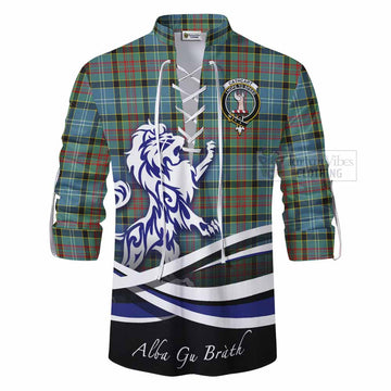 Cathcart Tartan Ghillie Kilt Shirt with Alba Gu Brath Regal Lion Emblem