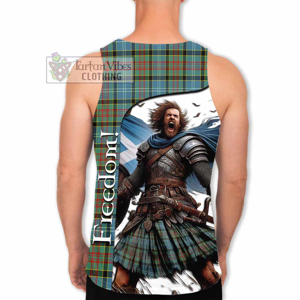 Tartan Vibes Clothing Cathcart Crest Tartan Men's Tank Top Inspired by the Freedom of Scottish Warrior