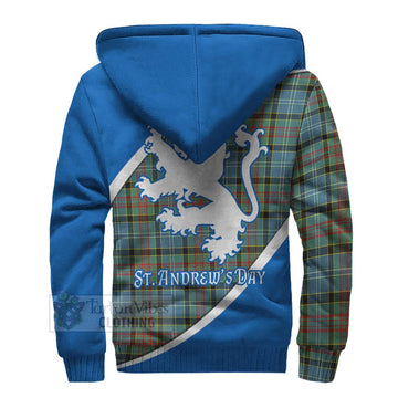 Cathcart Family Crest Tartan Sherpa Hoodie Celebrate Saint Andrew's Day in Style