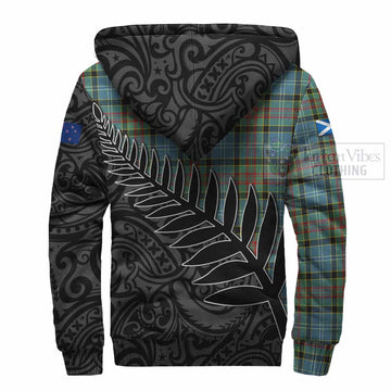 Cathcart Crest Tartan Sherpa Hoodie with New Zealand Silver Fern Half Style