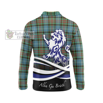 Cathcart Tartan Long Sleeve Polo Shirt with Alba Gu Brath Regal Lion Emblem