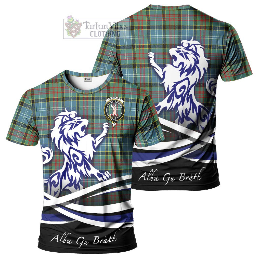 Tartan Vibes Clothing Cathcart Tartan Cotton T-shirt with Alba Gu Brath Regal Lion Emblem