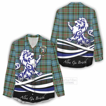 Cathcart Tartan Women's Casual Shirt with Alba Gu Brath Regal Lion Emblem