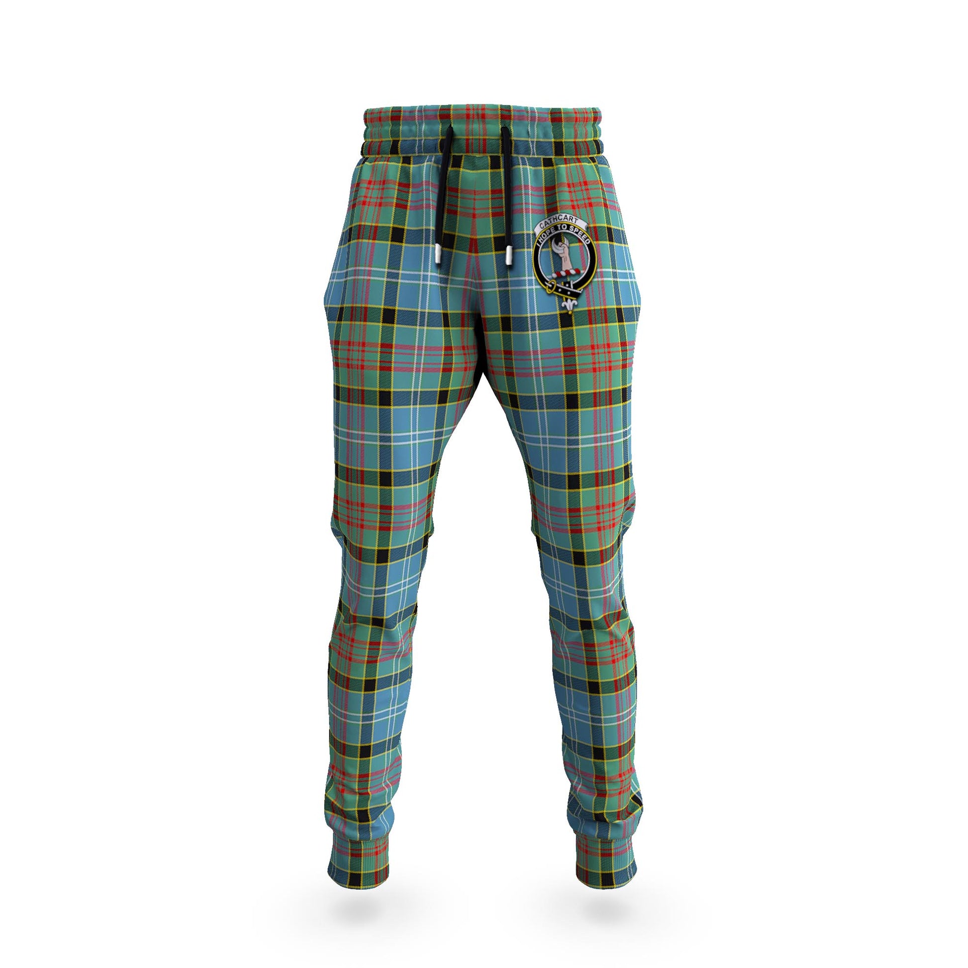 Cathcart Tartan Joggers Pants with Family Crest - Tartanvibesclothing