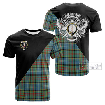 Cathcart Tartan Cotton T-shirt with Family Crest and Military Logo Style