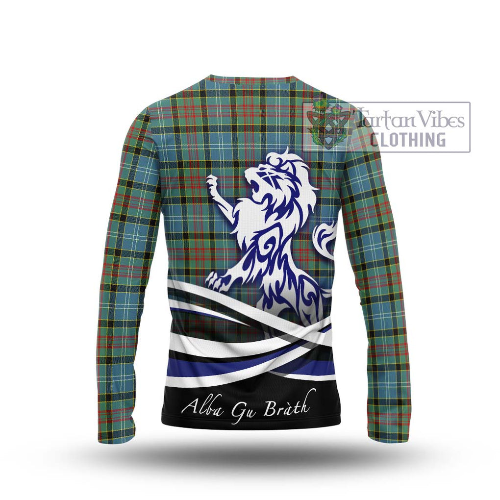 Cathcart Tartan Long Sleeve T-Shirt with Alba Gu Brath Regal Lion Emblem - Tartanvibesclothing Shop