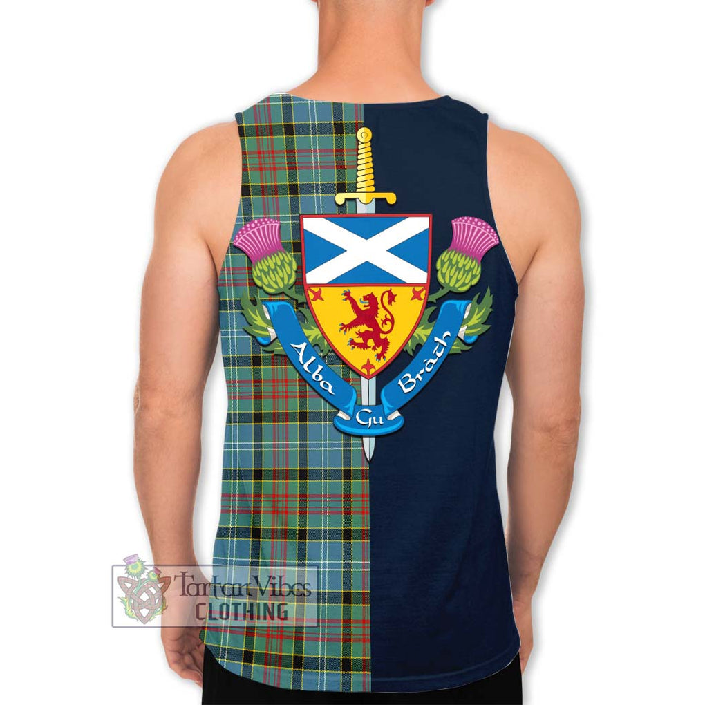 Tartan Vibes Clothing Cathcart Tartan Men's Tank Top with Scottish Lion Royal Arm Half Style