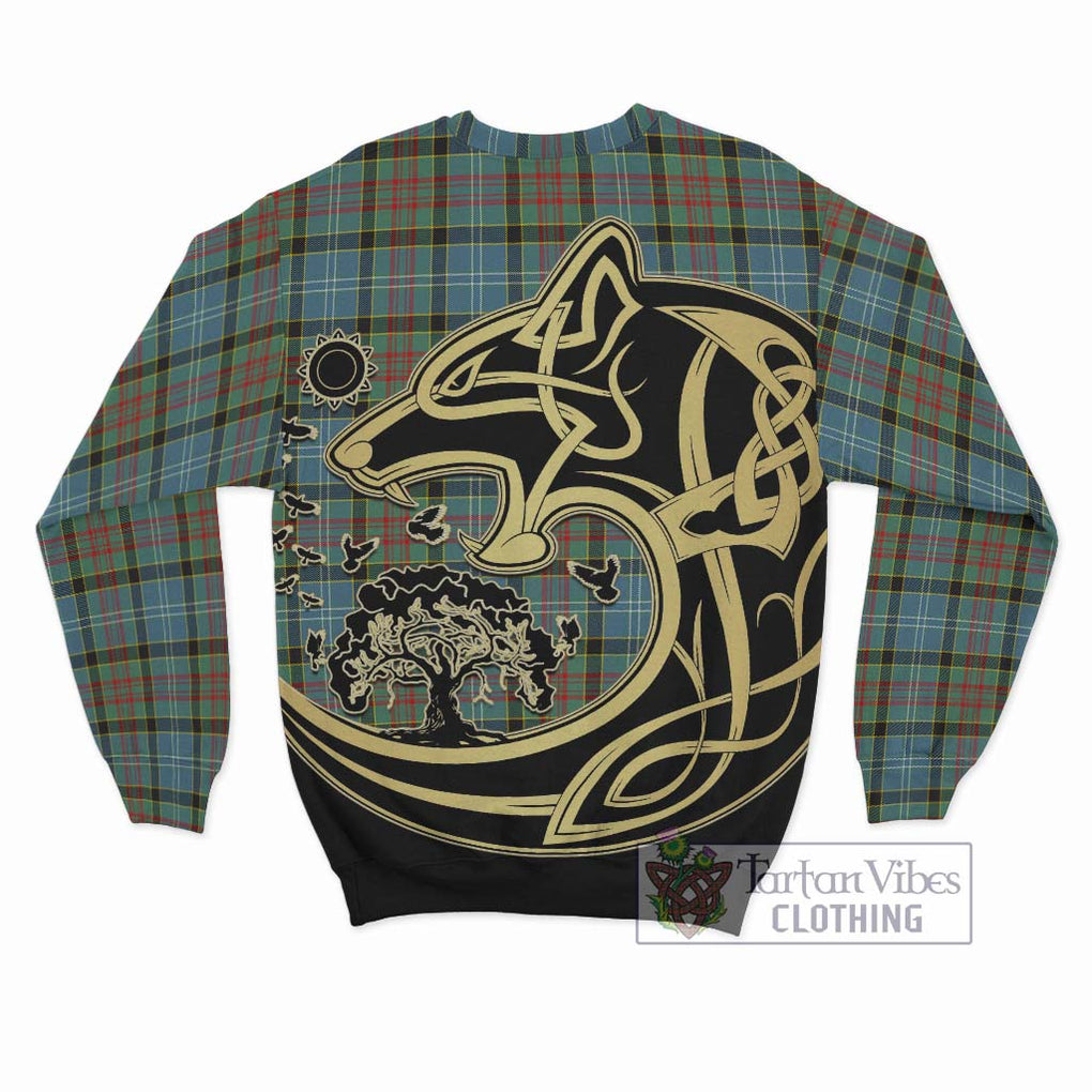 Cathcart Tartan Sweatshirt with Family Crest Celtic Wolf Style - Tartan Vibes Clothing