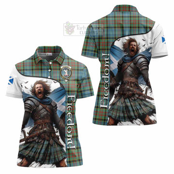 Cathcart Crest Tartan Women's Polo Shirt Inspired by the Freedom of Scottish Warrior