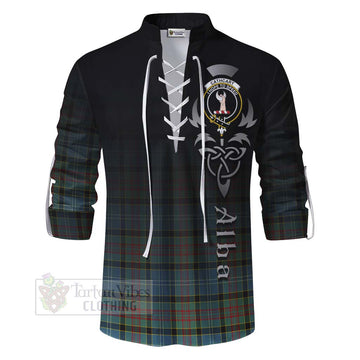 Cathcart Tartan Ghillie Kilt Shirt Featuring Alba Gu Brath Family Crest Celtic Inspired