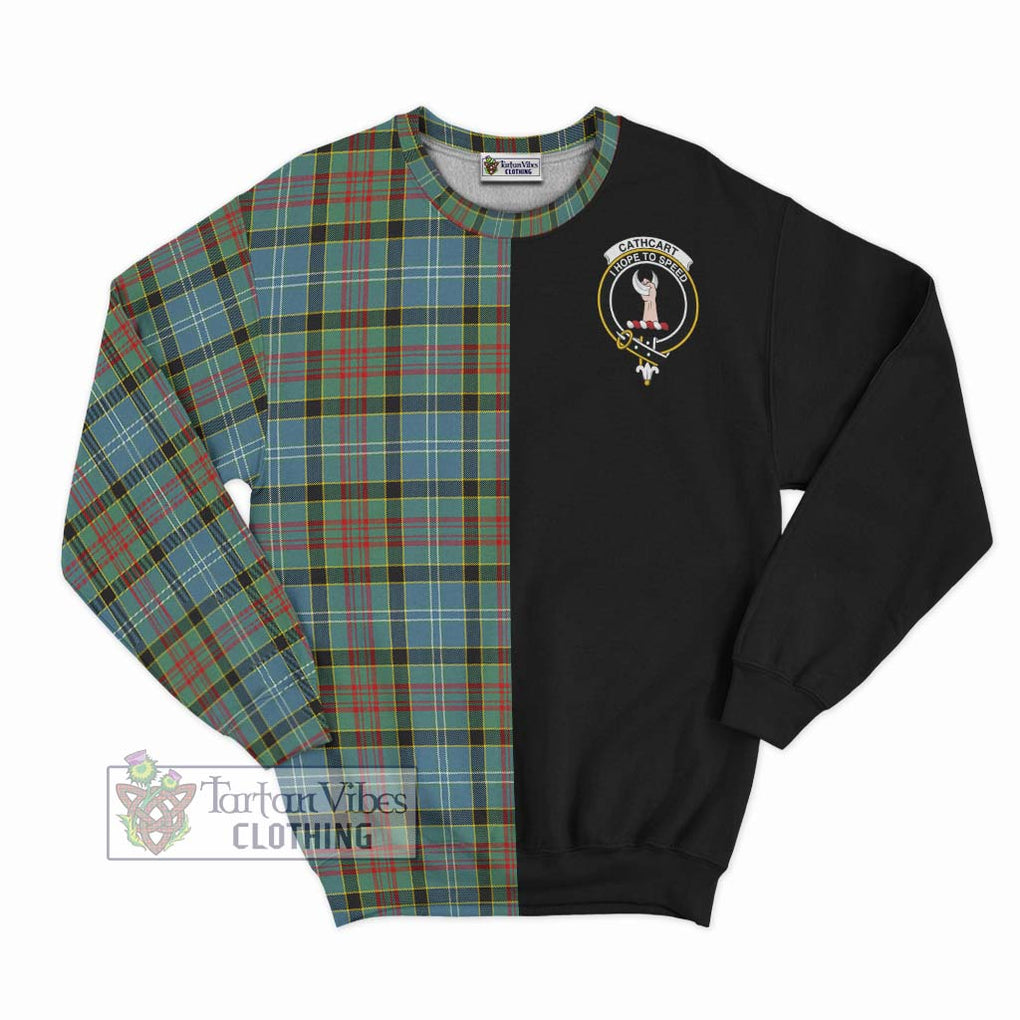 Cathcart Tartan Sweatshirt with Family Crest and Half Of Me Style - Tartanvibesclothing Shop