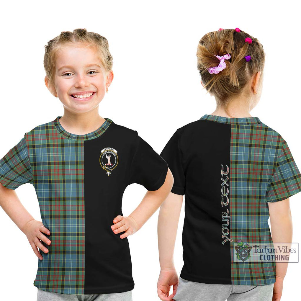 Cathcart Tartan Kid T-Shirt with Family Crest and Half Of Me Style - Tartanvibesclothing Shop