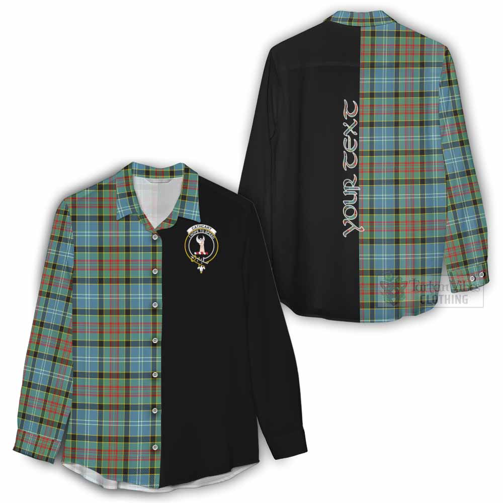 Tartan Vibes Clothing Cathcart Tartan Women's Casual Shirt with Family Crest and Half Of Me Style