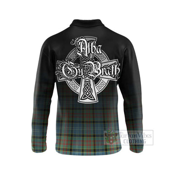 Cathcart Tartan Long Sleeve Polo Shirt Featuring Alba Gu Brath Family Crest Celtic Inspired