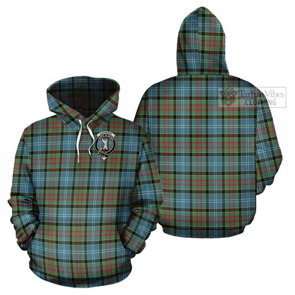 Cathcart Tartan Cotton Hoodie with Family Crest Pullover Hoodie - Tartan Vibes Clothing