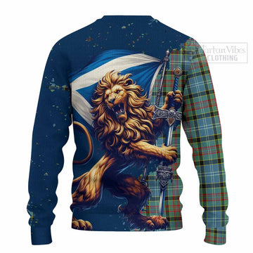 Cathcart Tartan Family Crest Knitted Sweater with Scottish Majestic Lion