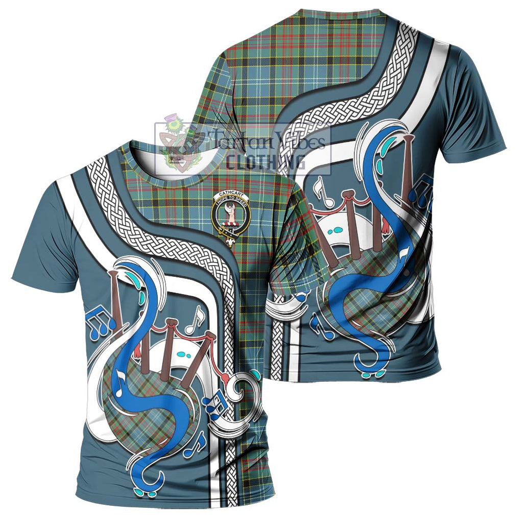 Cathcart Tartan T-Shirt with Epic Bagpipe Style - Tartanvibesclothing Shop