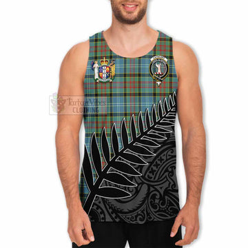 Cathcart Crest Tartan Men's Tank Top with New Zealand Silver Fern Half Style