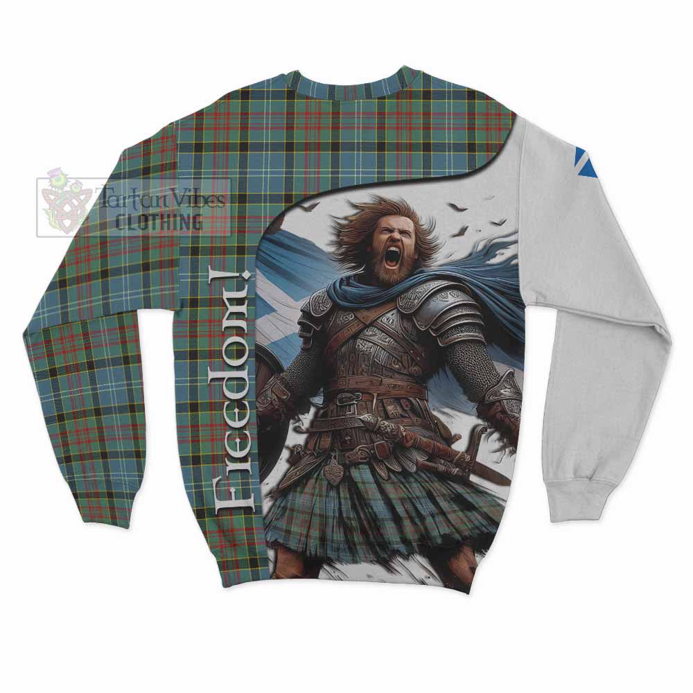 Tartan Vibes Clothing Cathcart Crest Tartan Sweatshirt Inspired by the Freedom of Scottish Warrior