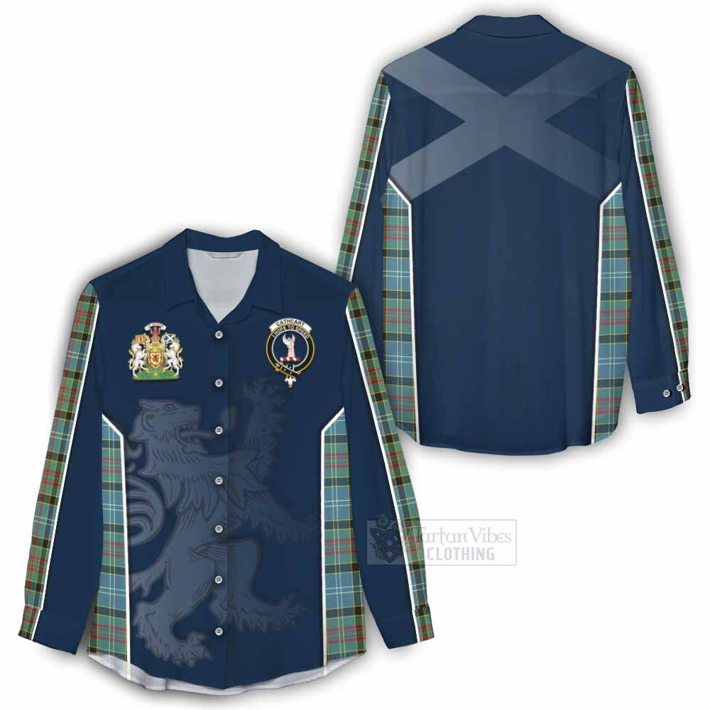 Tartan Vibes Clothing Cathcart Tartan Women's Casual Shirt with Family Crest and Lion Rampant Vibes Sport Style