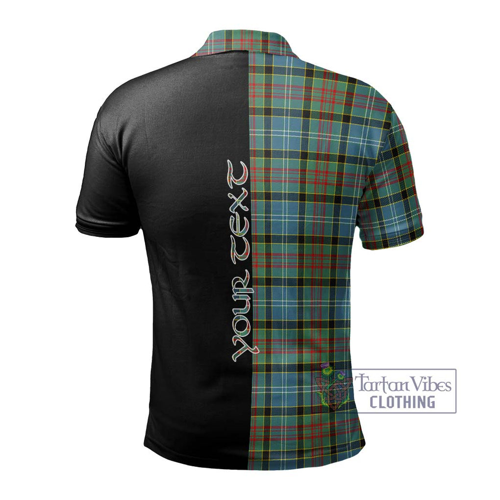 Cathcart Tartan Polo Shirt with Family Crest and Half Of Me Style - Tartanvibesclothing Shop