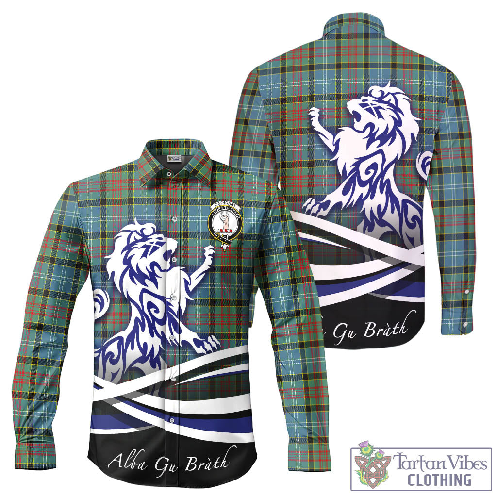 cathcart-tartan-long-sleeve-button-up-shirt-with-alba-gu-brath-regal-lion-emblem