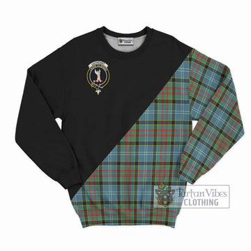 Cathcart Tartan Sweatshirt with Family Crest and Military Logo Style