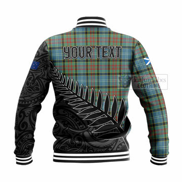 Cathcart Crest Tartan Baseball Jacket with New Zealand Silver Fern Half Style