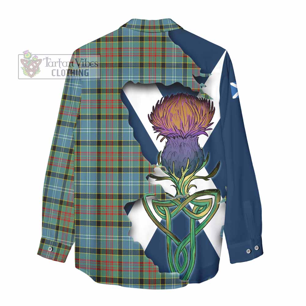 Cathcart Tartan Family Crest Women's Casual Shirt Scottish Thistle Celtic Inspired - Tartan Vibes Clothing