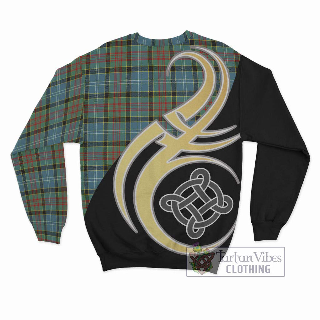 Cathcart Tartan Sweatshirt with Family Crest and Celtic Symbol Style - Tartan Vibes Clothing