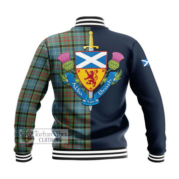 Cathcart Tartan Baseball Jacket Alba with Scottish Lion Royal Arm Half Style