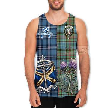 Cathcart Tartan Men's Tank Top Happy St. Andrew's Day Half Tartan Style