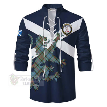 Cathcart Tartan Lion Rampant Ghillie Kilt Shirt Proudly Display Your Heritage with Alba Gu Brath and Clan Name